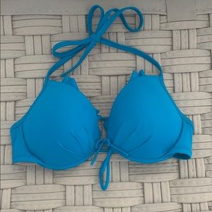 Victoria’s Secret swim top, runs big